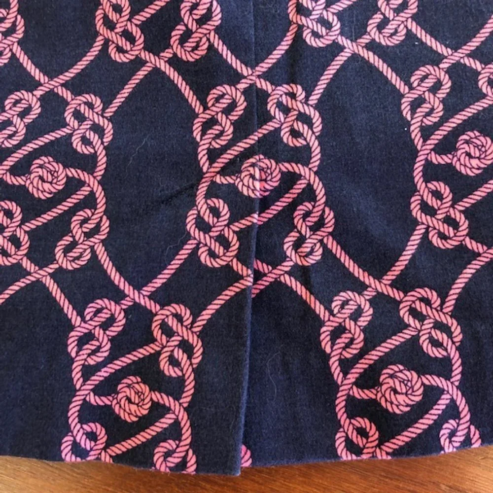 VINEYARD VINES Nautical Rope Navy Pink A Line Skirt 10